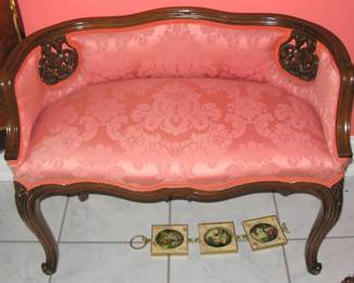 Beautiful Small Child or Doll Size Victorian Settee.