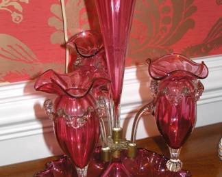 Victorian Epergne Cranberry