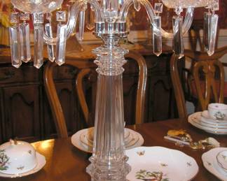 Lead Crystal Vintage Candle Holders German Antique 