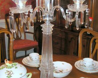 German Antique Crystal Candelabra