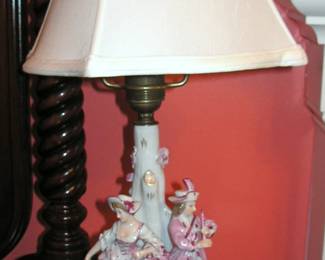 Pair of Dresden  Lamps