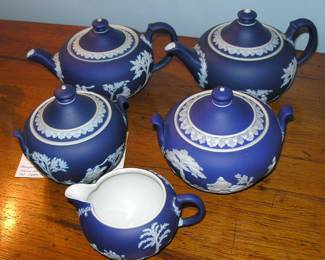 Wedgwood Dark Blue Pieces. Teapot and Sugar Bowl sold, one still left