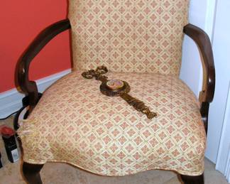 Side Chair, has rip on Seat Fabric