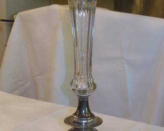 Tall Flower top shape Vase with Silver base