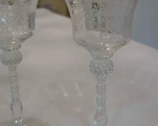 Moser Etched Wine Stems Lobmeyr