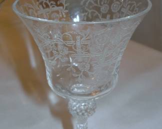 Moser Etched Wine Stems Lobmeyr