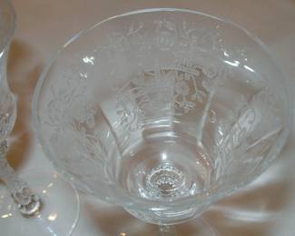 Moser Etched Wine Stems Lobmeyr