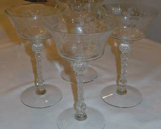 Moser Lobmeyr Acid Etched Wine Stems