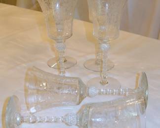 Moser Lobmeyr Acid Etched Tall Wine stems