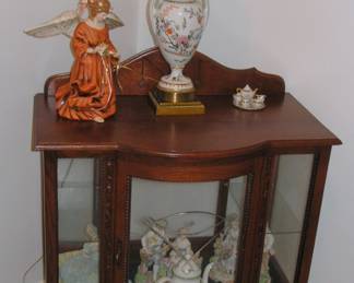 Small Curio cabinet and Dresden lamp
