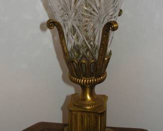 Ornate Cut Glass and Bronze lamp