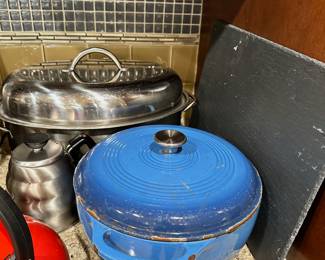 Le Creuset Dutch Oven and teapot