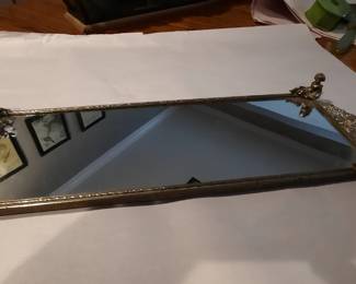 Antique vanity tray with cherubs on each corner