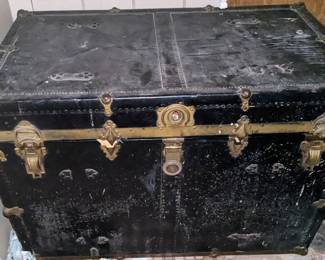 Extra Large Antique Steamer Trunk.Offers Accepted this is not a reproduction.