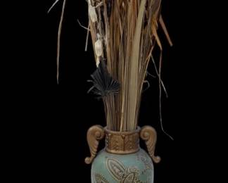 Dried Floral and Painted Urn