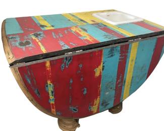 Repurposed Folding Table Basin