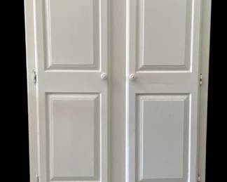 White Country Chic Wood Armoire