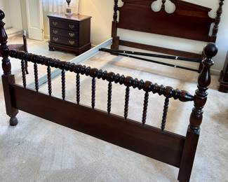 Antique Cherrywood Full / Queen Cherrywood Barley Twist Head / Footboard $295