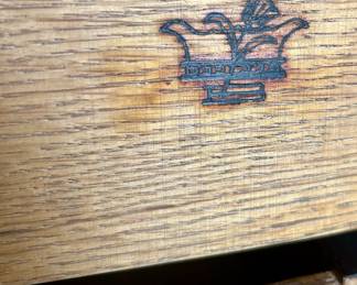 Makers mark on cherrywood antique dresser