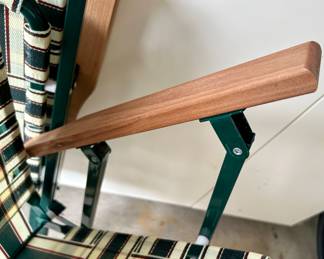 2 Strap easy fold, wood arms arm chairs $50