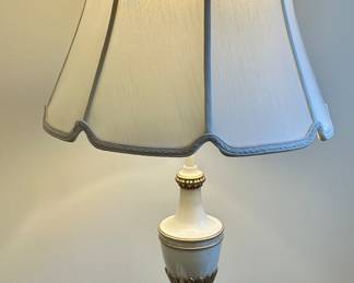 2 Vintage cream and gold table lamps 34 inch high $39 each
