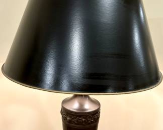 Vintage brass & black table lamp $45