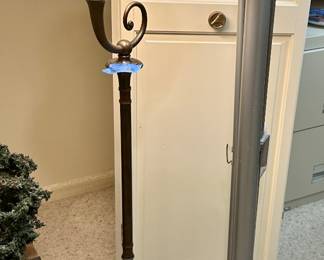 Brass vintage lamp as is $25
Tripod vintage movie screen $20