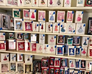 Barbie Hallmark Keepsake ornaments. 
Most $8-15ea
Barbie Fairytopia Ornament $30
peaches ‘n cream ornament, special edition $35
   
