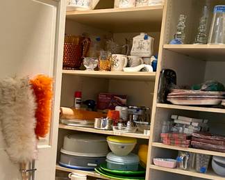 Tupperware storage & cake takers
Baking ware
Party papergoods & plastic ware 
Feather dusters