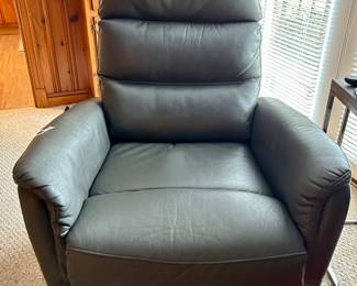 Electric leather recliner.