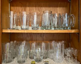 Contents of cabinet! Beautiful glassware. All in great condition, no chips or cracks.