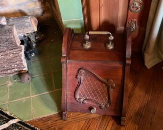 English oak coal hod