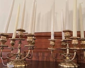 Gilt brass candlesticks