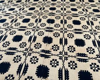 Beautiful old woven coverlet, reservable