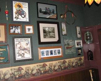 Old brass car horn, gas lantern and other great items