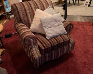 Upholstered chair (some items in picture are not for sale)