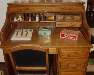 HANDSOME ROLL TOP DESK - SEE NEXT PICTURE