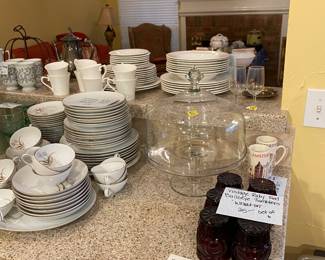 Lots of dishes and vintage glasses