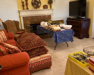 Den furniture, cookbooks etc. 