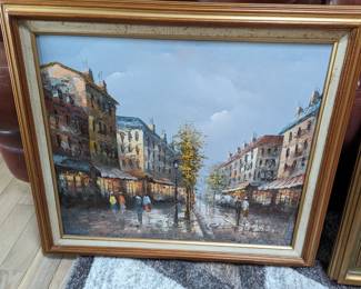 European Street Scene - Oil Painting