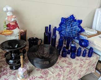 Cobalt blue glass collection