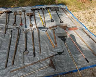 Variety of Rakes and Shovels