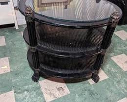 Glass Top Wicker Table