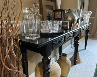 Pottery Barn  Extra Long Sofa/ Console Table with drawers.