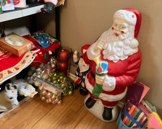 Santa blow mold and most of a Nativity blow mold set.   Only part featured here. 