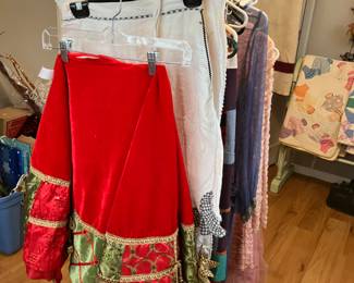 Christmas tree skirts and more quilts. 