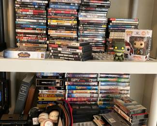 DVDs and VHS tapes. 