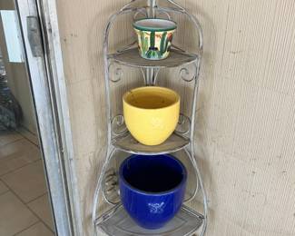 Patio pots and shelves. 