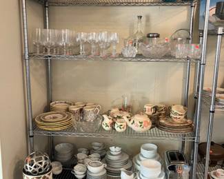 More kitchen dishes and crystal. 