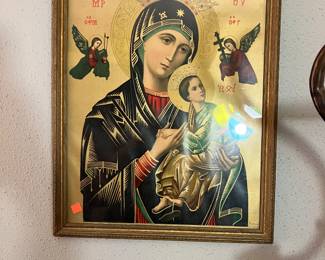 Our Lady of Perpetual Help print with lovely gold and vivid colors